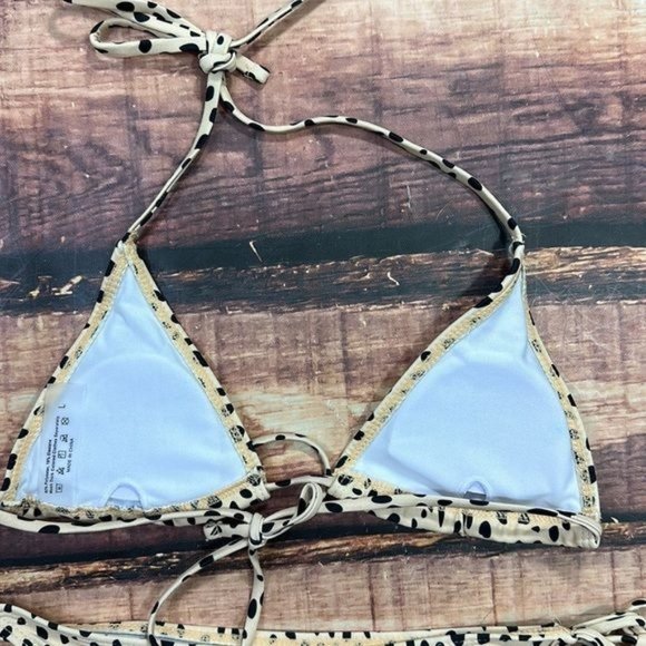 RELISTED Leopard Dot Animal Print Bikini and Long Sleeve Swim Top - Picture 8 of 8